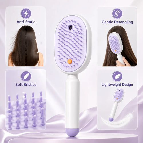 Electric Self-Cleaning Hair Brush